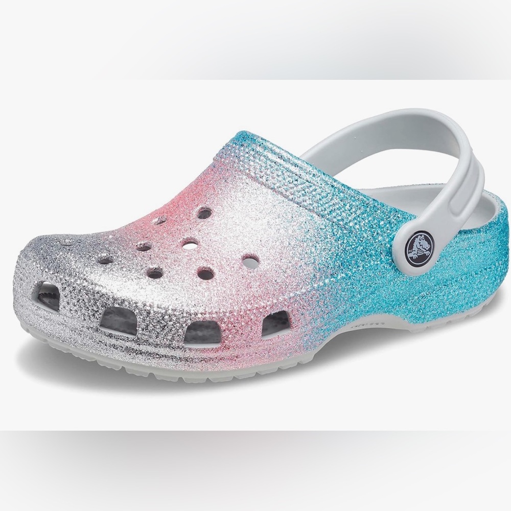 Kids Glitter Clogs - Silver, Pink, Blue